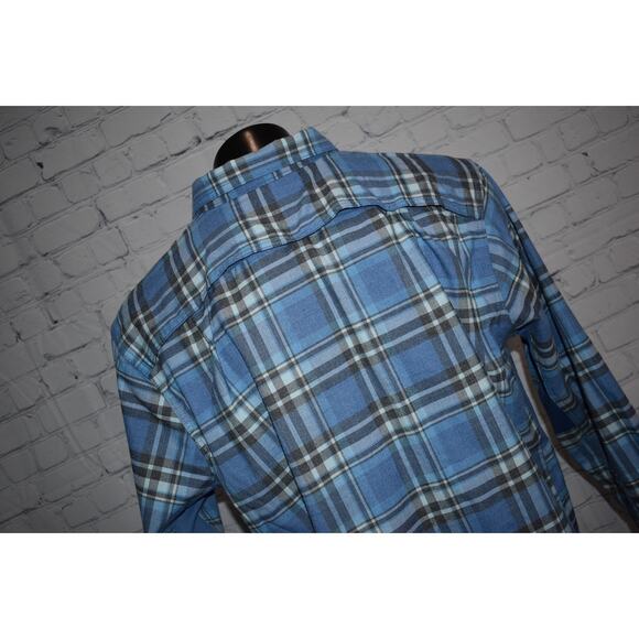 Ridgecut Button Up Shirt Toughwear Work Men Size XL Blue Polyester Rayon Spandex - Picture 5 of 9